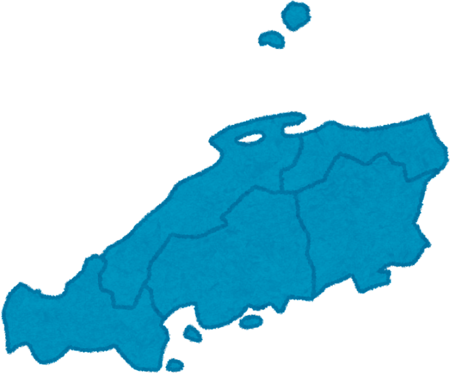 Illustrated Map of the Chugoku Region in Japan